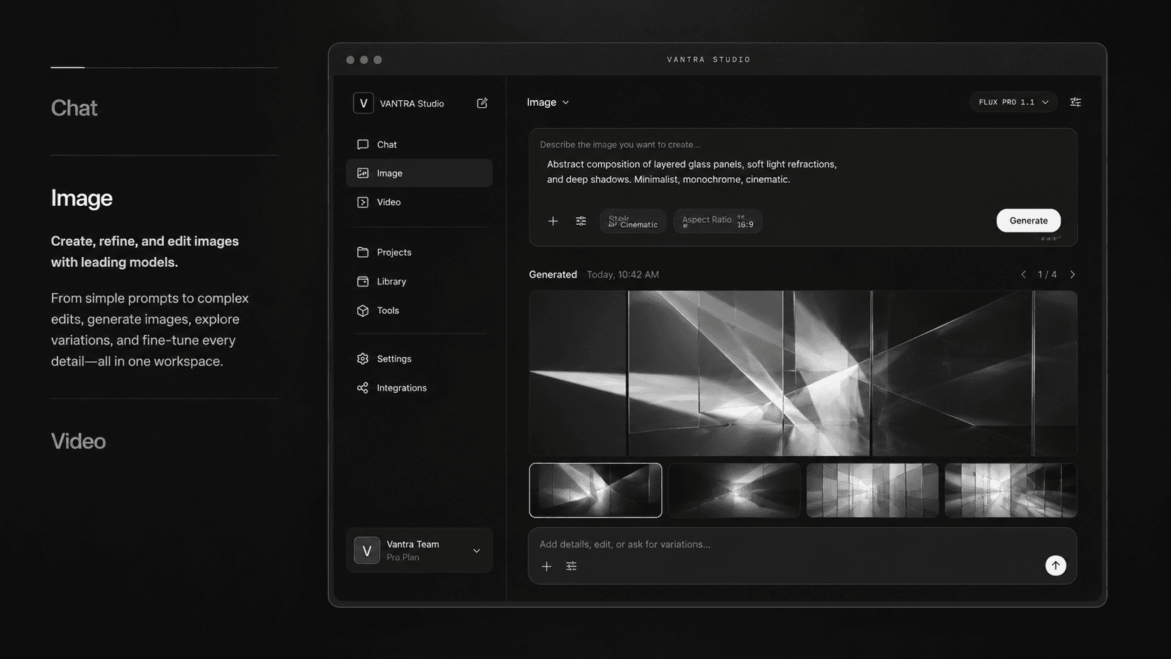 Espace de création d’images dans VANTRA Studio